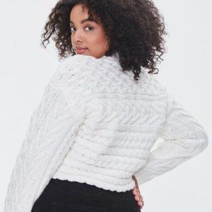 NWT 2X Forever 21 Plus Chunky Knit Cropped Cable Knit Sweater